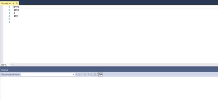  Design bugging c++ // Program FourVals reads four values from a
