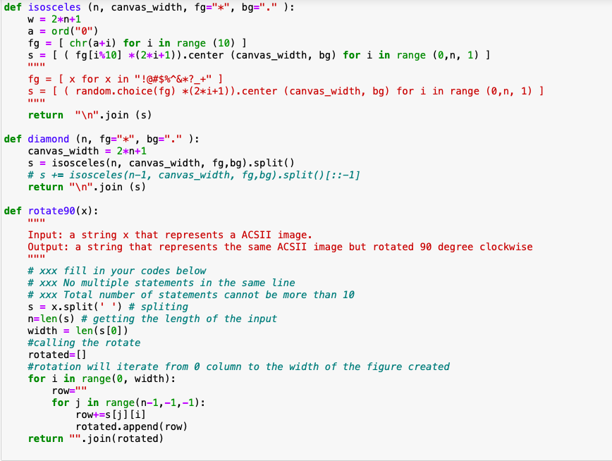 Please modify the code so that the output will print as the