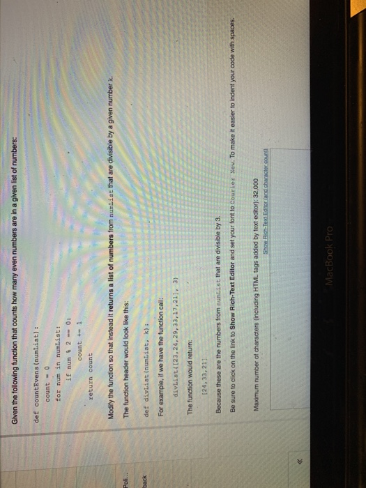  Given the following function that counts how many even numbers are