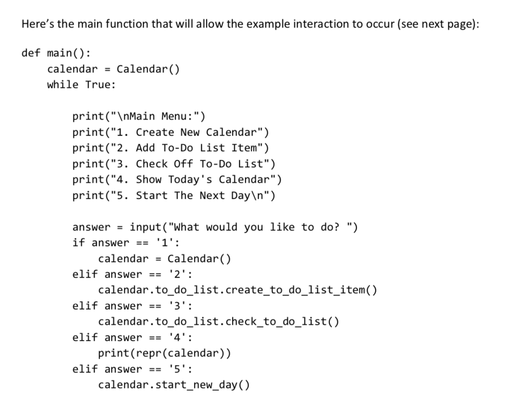 the added feature of a To-Do List! Here are the requirements for