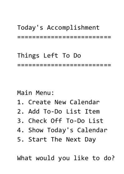 the Calendar Class: - Keeps track of today's month, day and year