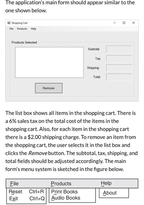 due tonight Joe's Design an application that works as a shopping cart