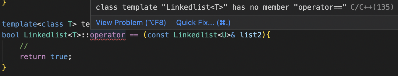 are the implementations that works perfectly fine: However, there's an error when