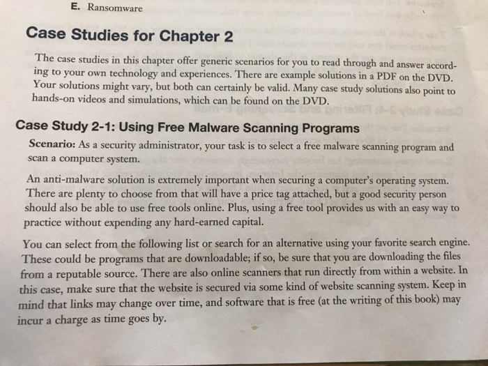 Complete the case please E. Ransomware Case Studies for Chapter 2