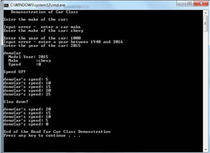Program in java Creating an external Car class and driver CarDemo class.