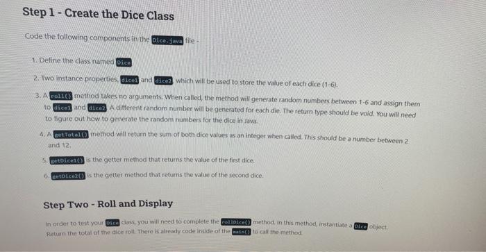 how would I write this code in java? Step 1 - Create