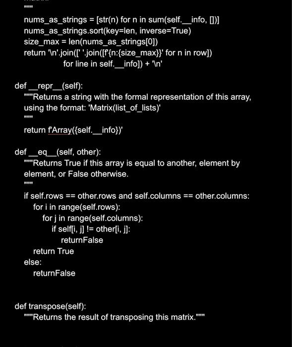 columns. wum def init_(self, initial): "me Initializes an instance of this class