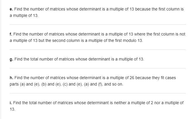 the matrix requires that (ad - bc) is relatively cd prime to