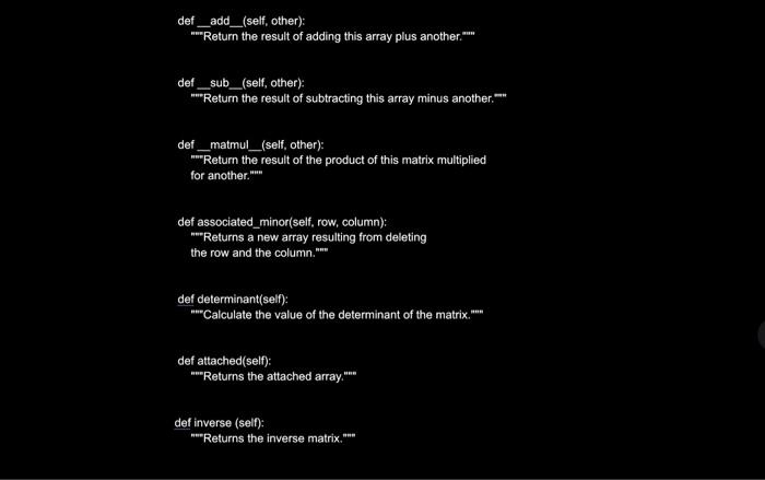 the same size and that contain numbers that correspond to the elements