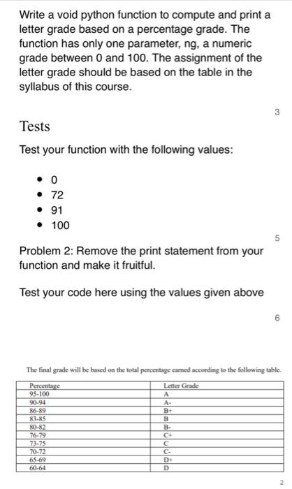 Python- Void and Fruitful Write a void python function to compute and