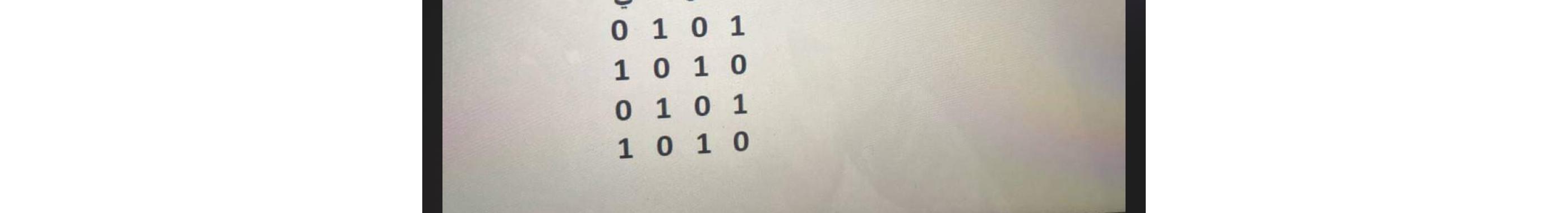  0,1,0,1 1,0,1,0 0,1,0,1 1,0,1,0 Write the program to print the following