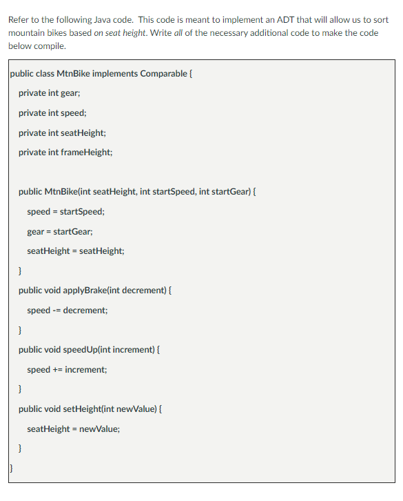  Refer to the following Java code. This code is meant to