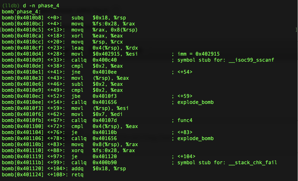 Binary Bomb phase 4 Please get me an answer for Binary Bomb