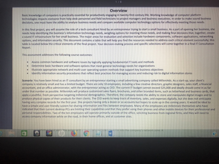  Overview Basic knowledge of computers is practically essential for productively engaging