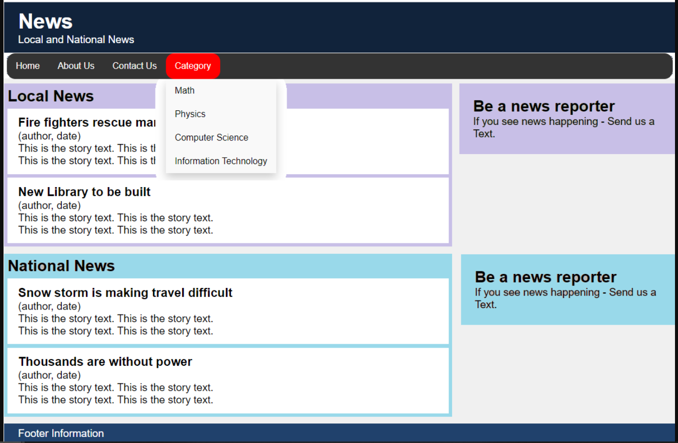 fr architecture/Design Replicate the attached two images into HTML files. Create template