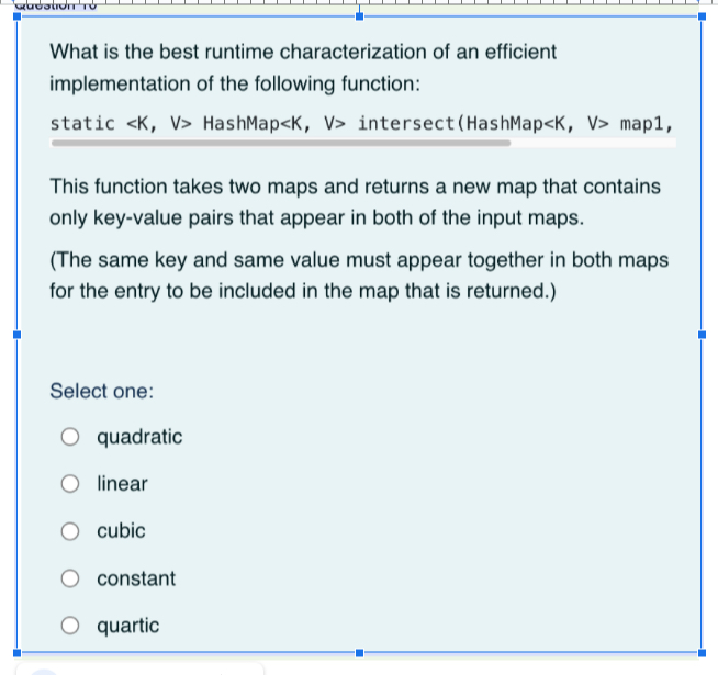 What is the best runtime characterization of an efficient implementation of