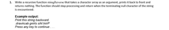 please help solve within 20 mins thank youn 1. Write a recursive