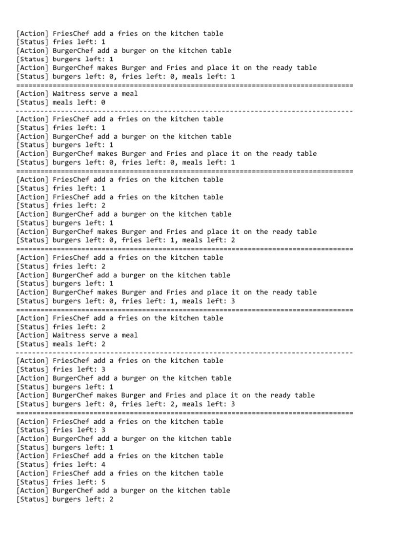 comments Output expected can be seen above Thank You! Question: Burgers and