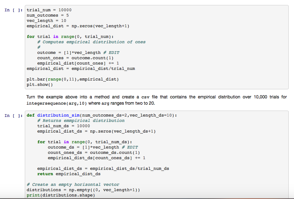 python programming challenge Turn the example above into a method and create