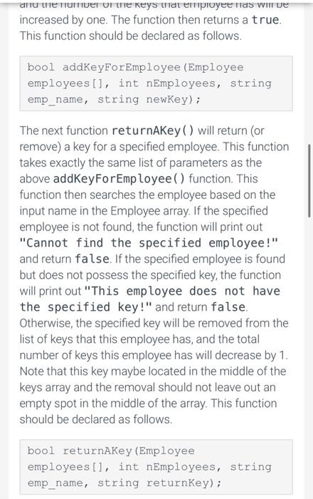 a file then supports (1) print out all the employees and their