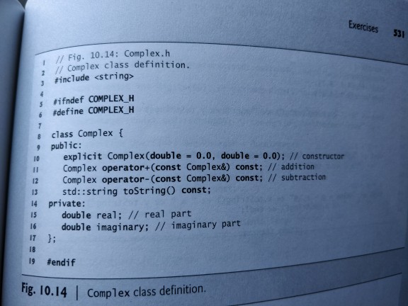  Consider the class Complex. The class enables operations on complex numbers.