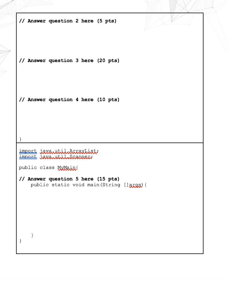 what follows, you should complete the java code for the class Stack