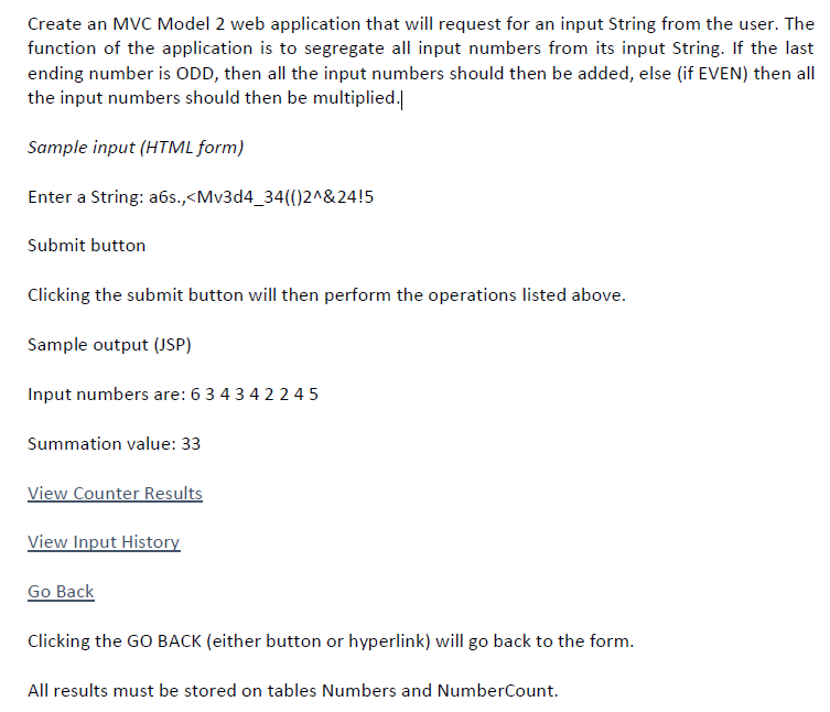 Using servlets specifically html, java and css Create an MVC Model 2