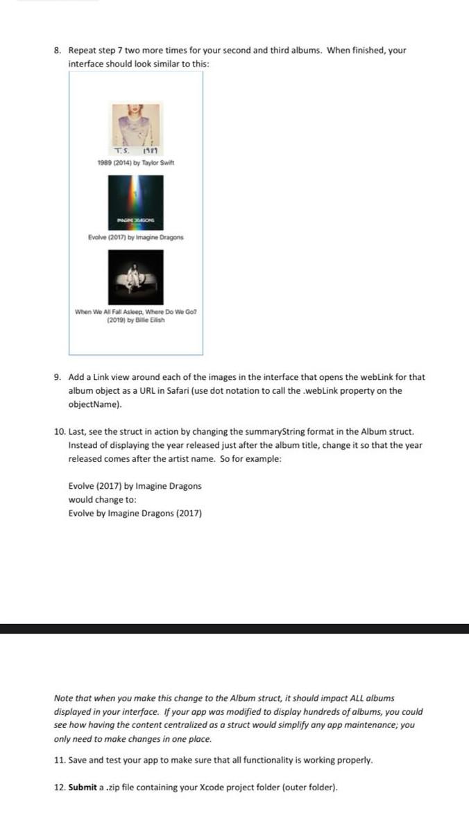 a new iOS app project called Albums using Swift and SwiftUI. This