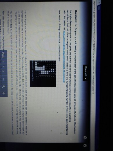  c++ program to develop a simple version of the game minesweeper