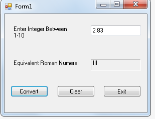 If I input a decimal, I need the error message to display(I