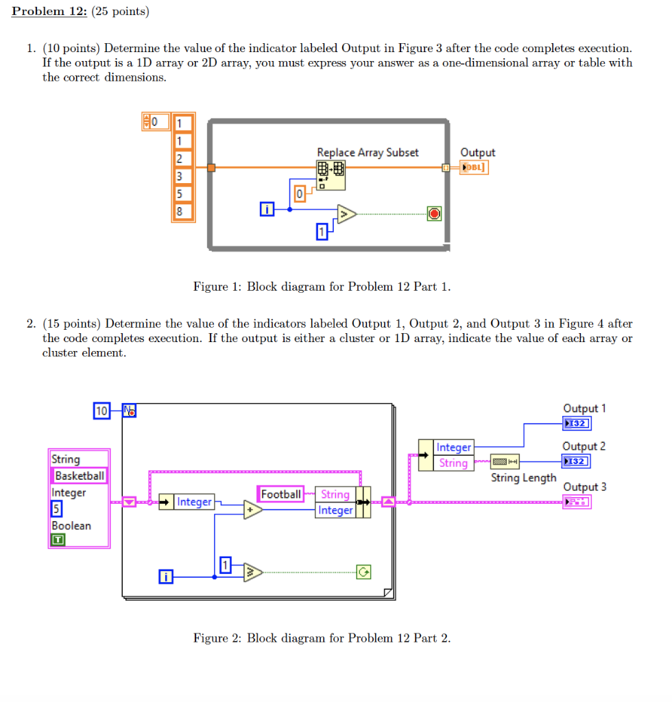 Problem 12: (25 points) 1. (10 points) Determine the value of the