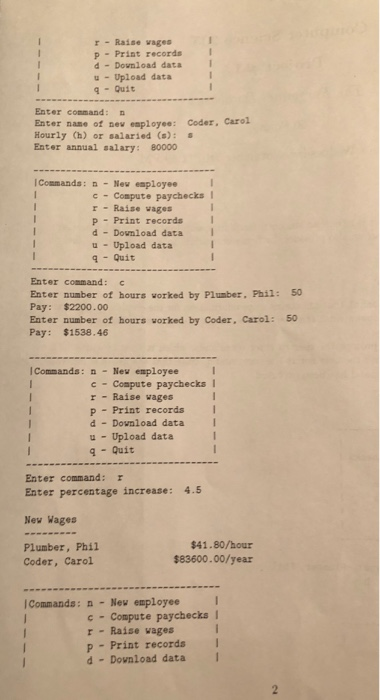 to create a program that takes a program employee and create two