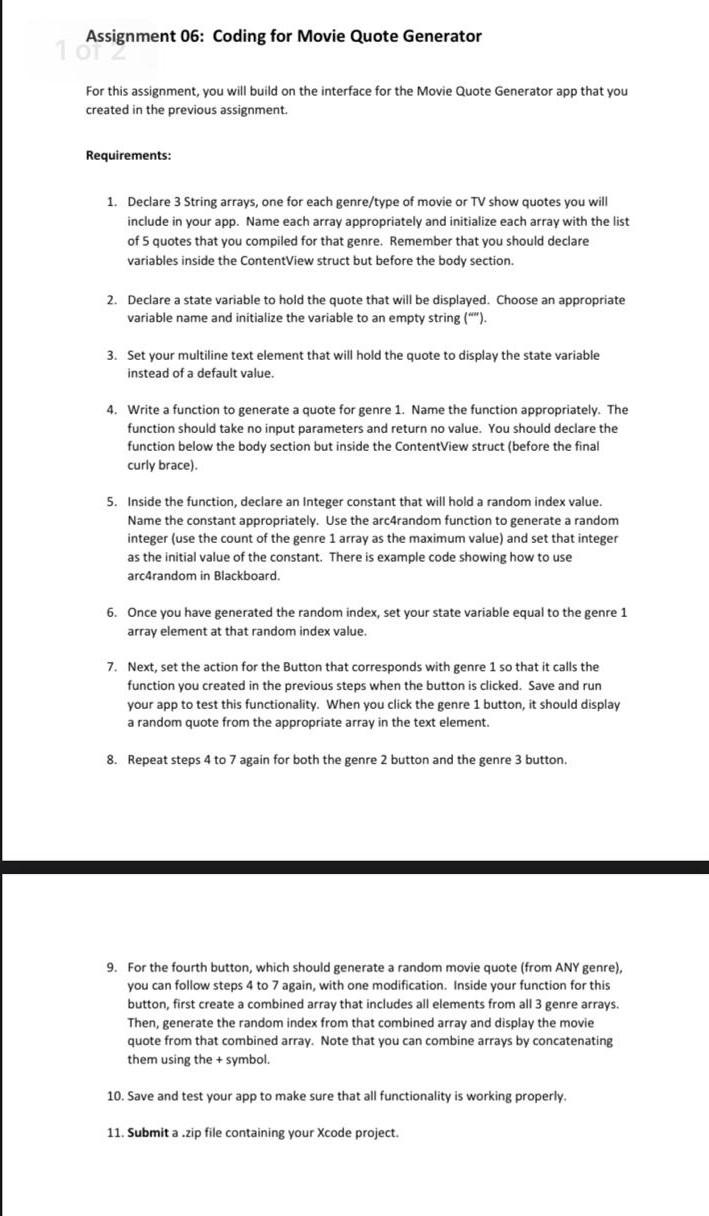  For this assignment, you will build on the interface for the