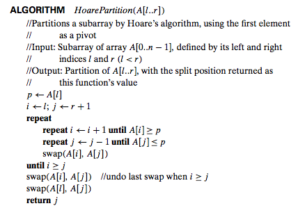  **Example pseudo code above ^ Consider the quicksort algorithm covered in
