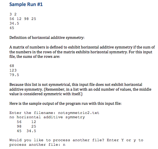 as follows Ask the user for the name of a file, reading