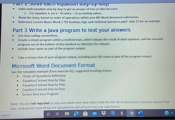 following order of operations. . . Part 1 Understand the Problem There