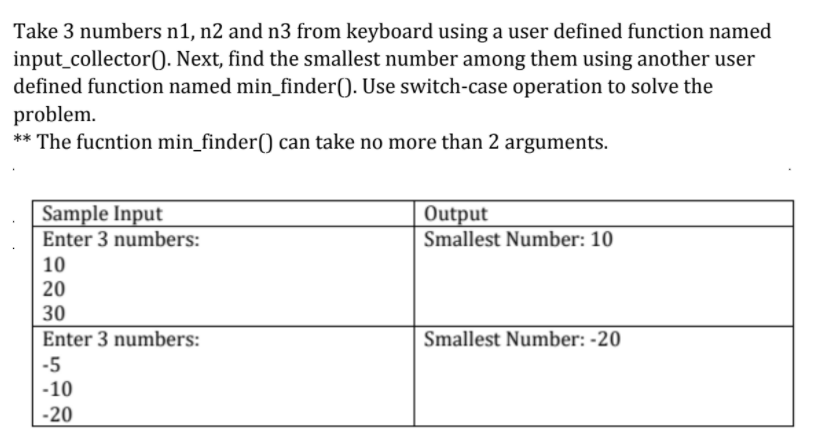 Solve using C and Codeblocks Take 3 numbers n1, n2 and n3