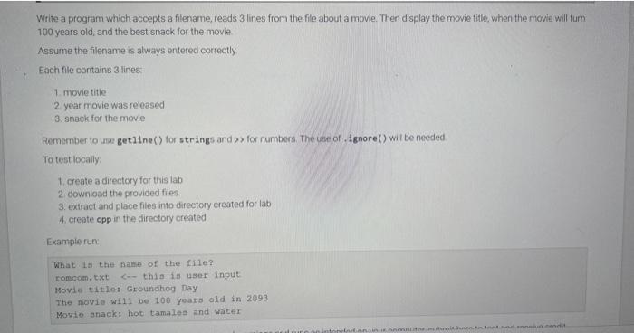  Write a program which accepts a filename, reads 3 lines from