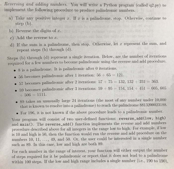  Using python, . Below is the beginning of the program and