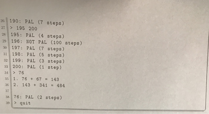 (called q2.py) to implement the following procedure to produce palindromic numbers. a)