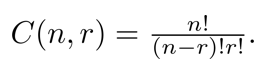 a positive integer n and a nonnegative integer r not exceeding n: