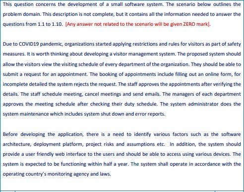 The scenario: The Question : This question concerns the development of a