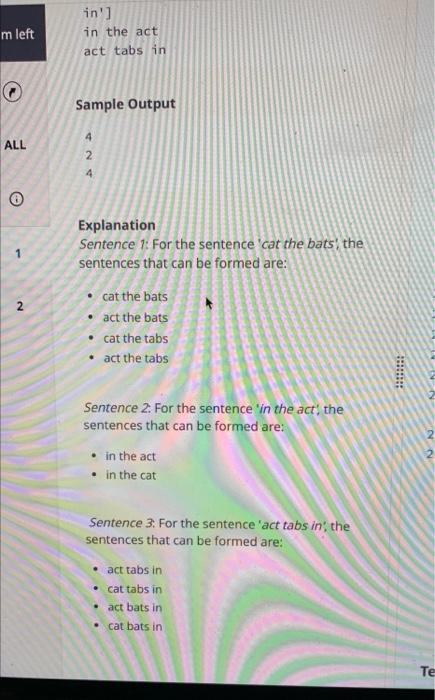 of each other. Calculate how many sentences can be created by replacing