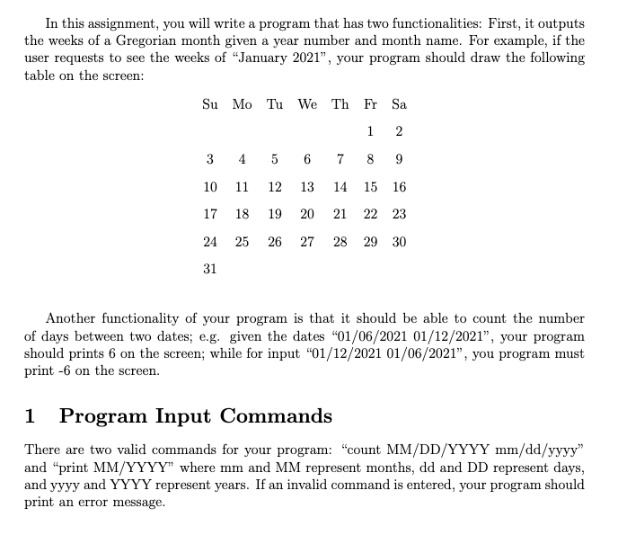 in C please In this assignment, you will write a program that