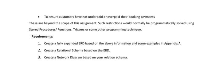 information and some examples in Appendix A. 2. Create a Relational Schema
