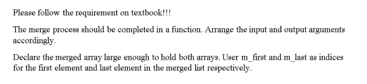 of two sorted (ascending order) arrays of type double values, storing the