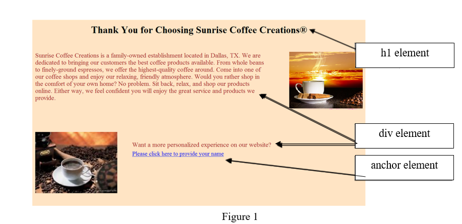 Create an anchor element with no text (see instructions below for information