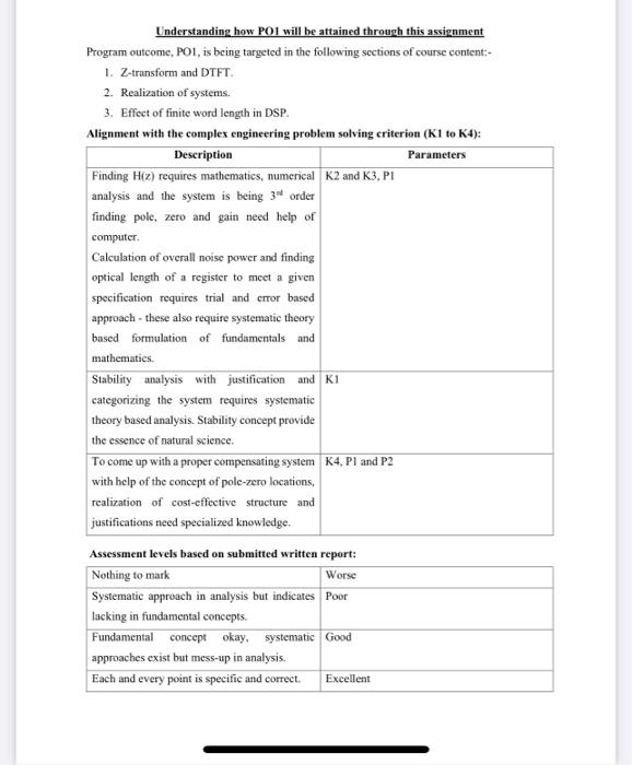  Understanding how PO1 will be attained through this assignment Program outcome,