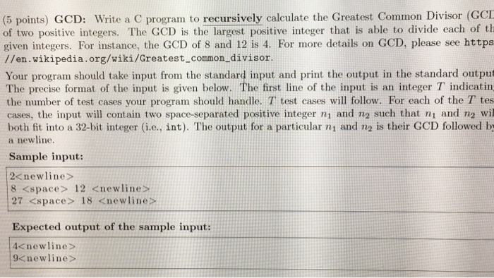  Please create a C file that can compile with GCC GCD: