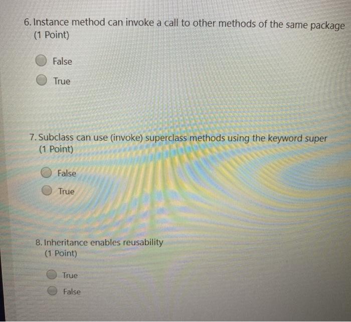  6. Instance method can invoke a call to other methods of